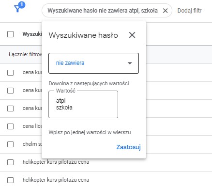 Filtry Google Ads Praktyczne Przyk Ady Specjalista Google Ads