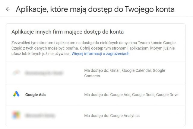 Jak zabezpieczyć swoje konto Google Ads przed włamaniem - aplikacje z dostępem do konta