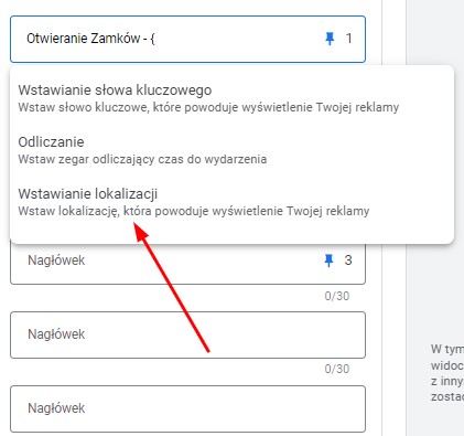 Automatyczne wstawianie lokalizacji w reklamie - jak ustawić