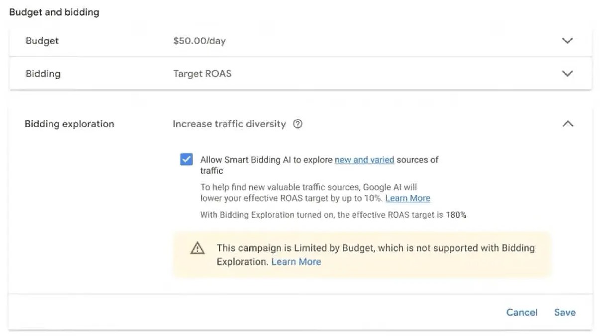 Search Bidding Exploration